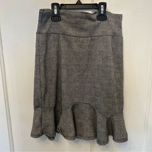 Fashion Nova Gray Asymmetrical Plaid Skirt